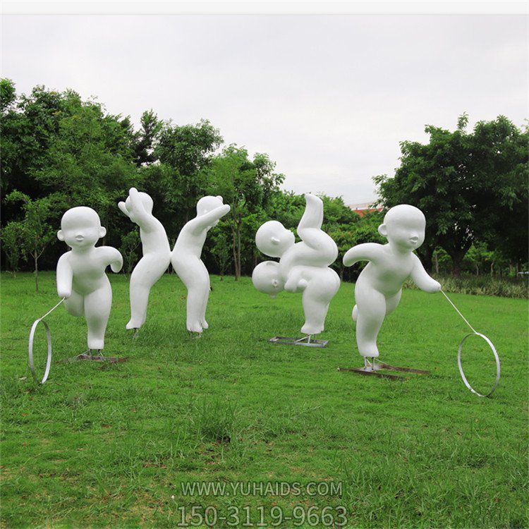 户外人物玻璃钢抽象小孩，公园学校广场装饰博鱼网页版