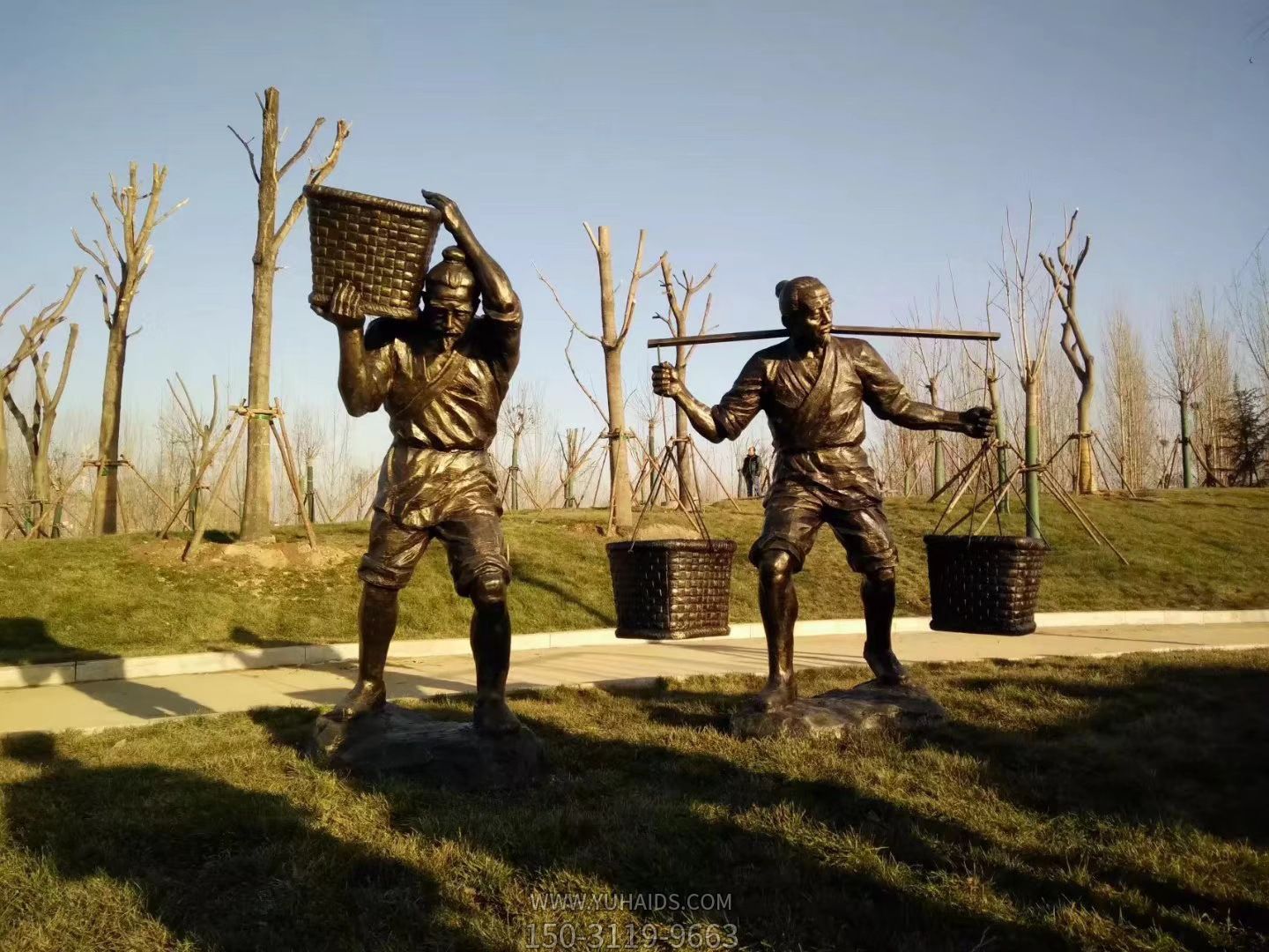 玻璃钢铸铜现货传统民俗农耕文化人物博鱼网页版园林景观