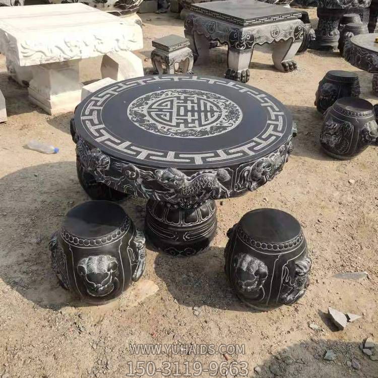 大理石石雕户外园林景观石桌石凳博鱼网页版