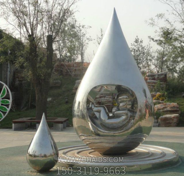 镜面不锈钢广场大型水滴博鱼网页版