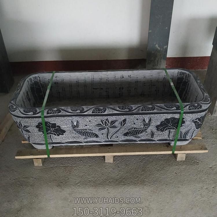 石雕花盆 青石仿古石雕鱼缸花盆 各种仿古石材工艺品摆件博鱼网页版