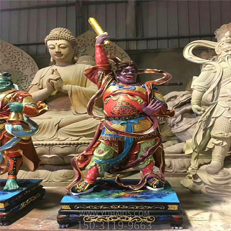 玻璃钢彩绘大型人物景观十二神将博鱼网页版