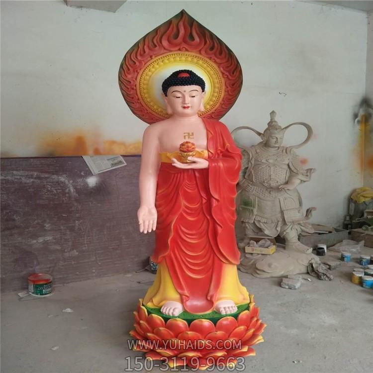 宗教寺庙大型玻璃钢彩绘西方三圣景观博鱼网页版