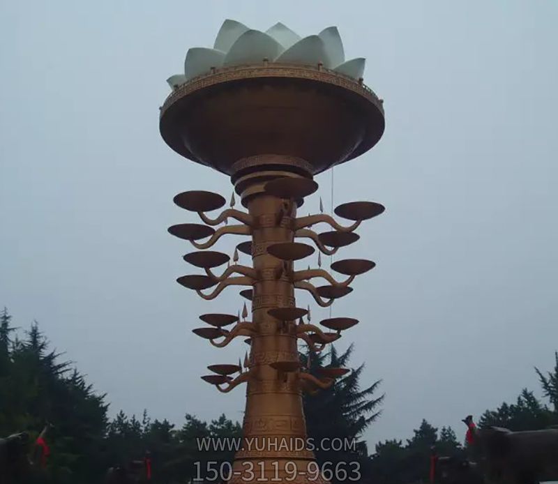 广场不锈钢莲花灯荷花博鱼网页版