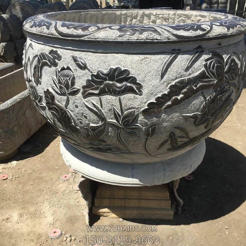 庭院创意大理石石雕浮雕缸博鱼网页版