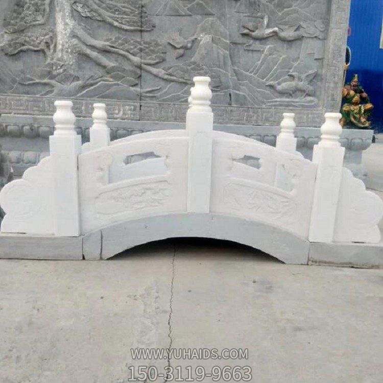 中式庭院摆放造水景汉白玉雕刻小石拱桥博鱼网页版