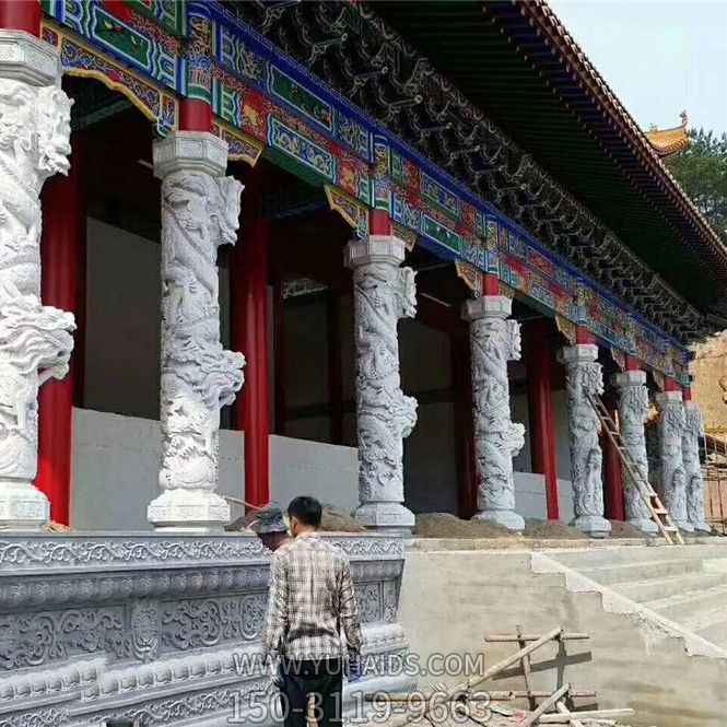 装饰古建大殿门楼汉白玉龙柱石雕博鱼网页版