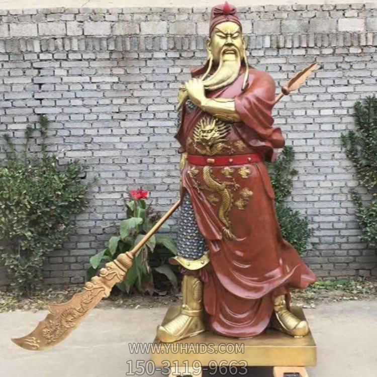 寺庙供奉玻璃钢仿铜关公武财神站立神像博鱼网页版