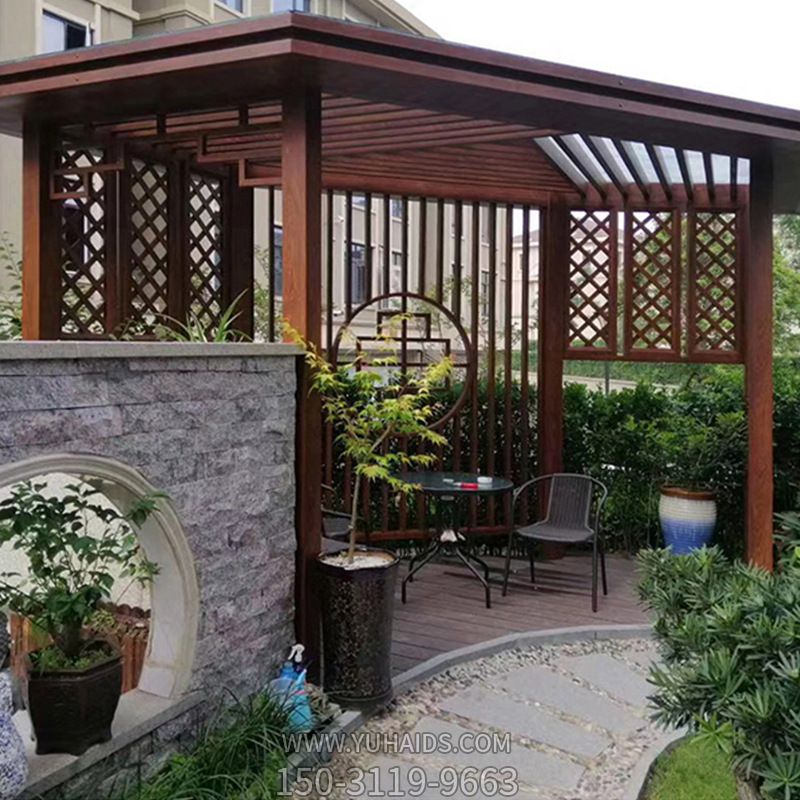 铝合金镂空庭院户外新中式休息凉亭博鱼网页版