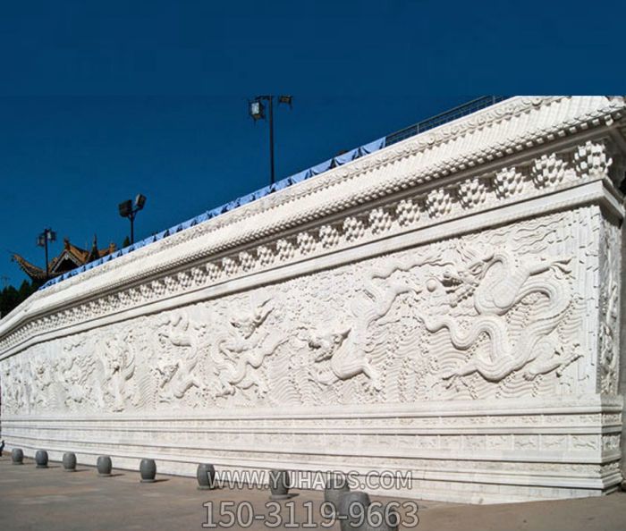 大理石九龙戏珠影壁石雕博鱼网页版