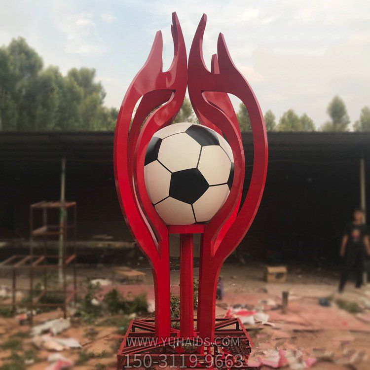 广场户外摆放不锈钢喷漆足球景观博鱼网页版