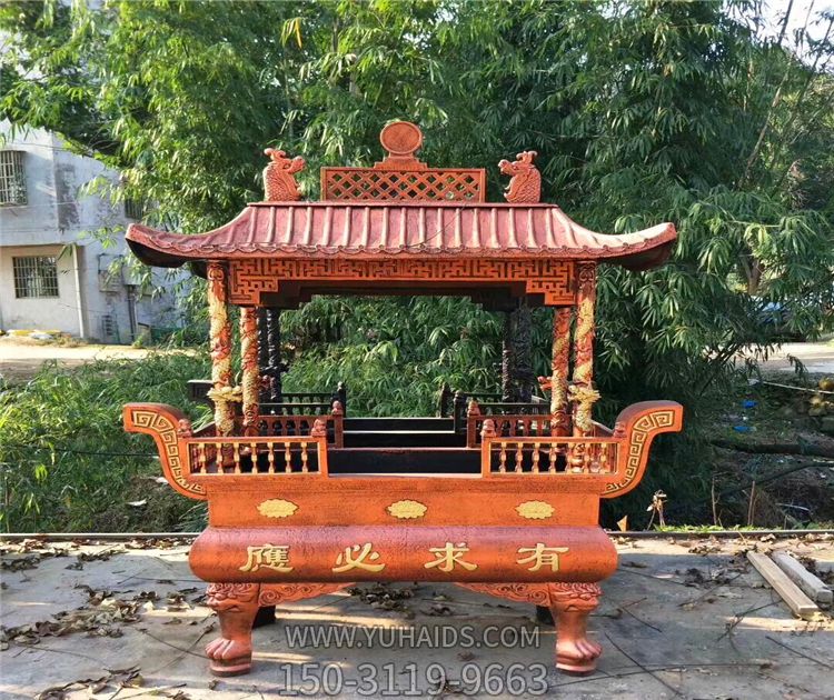 寺庙长形四龙柱带宝鼎烧纸祭祀香炉博鱼网页版
