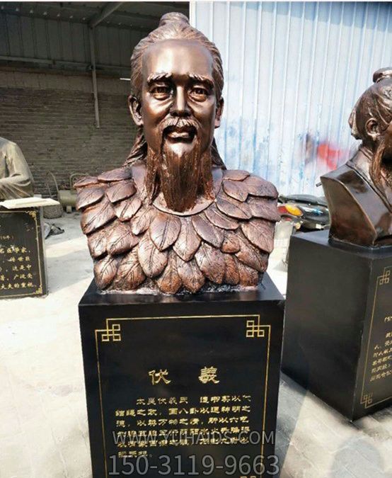 学院摆放玻璃钢仿铜伏羲头像博鱼网页版