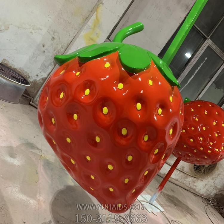 玻璃钢草莓博鱼网页版户外园林景观水果摆件