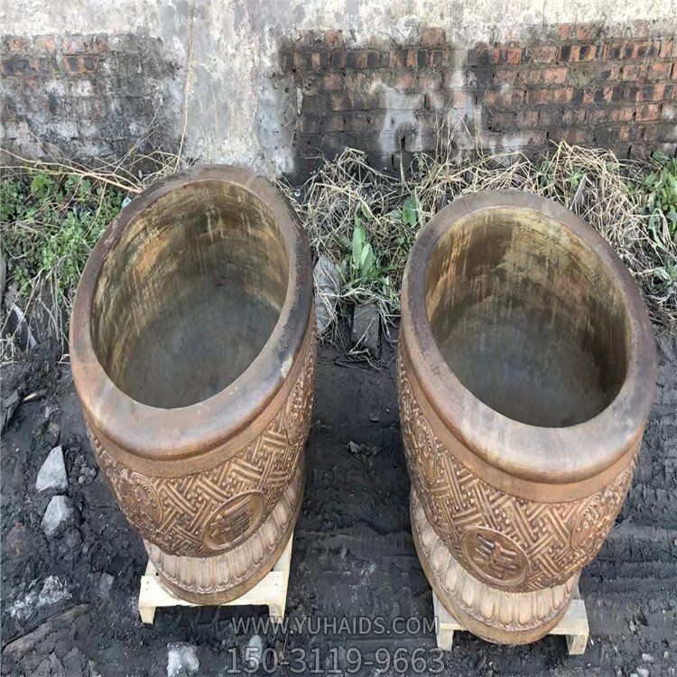 晚霞红石雕园林庭院老石槽摆件博鱼网页版