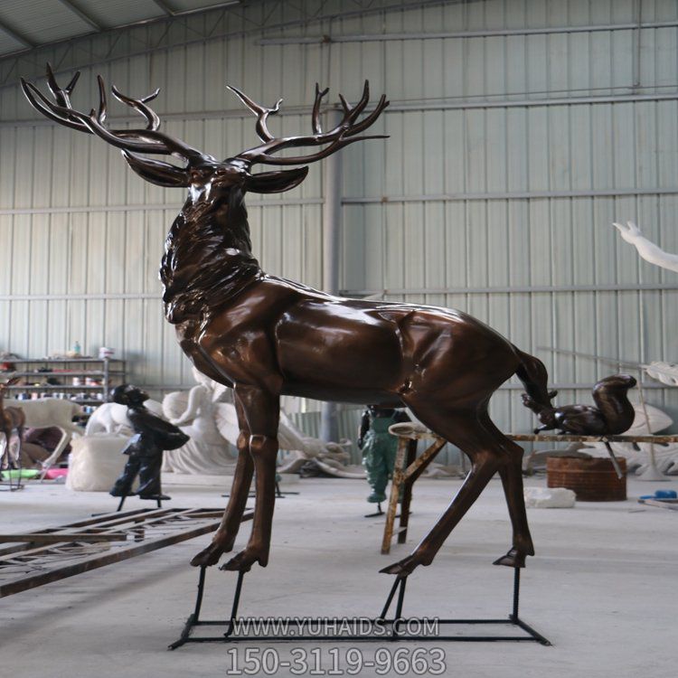 玻璃钢仿铜人物博鱼网页版 城市园林动物摆件