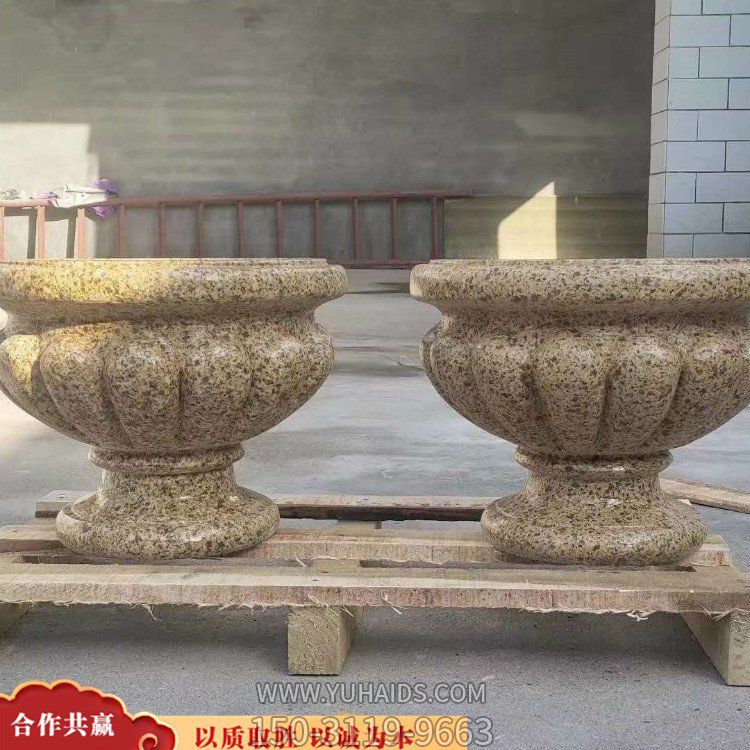 别墅小区大理石黄蜡石石雕欧式花钵博鱼网页版
