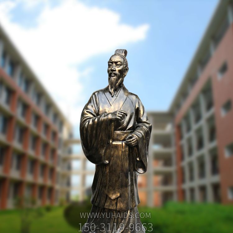 医学院广场摆放教育家孟子玻璃钢仿铜雕像博鱼网页版