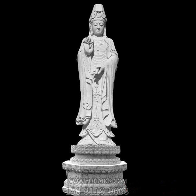 汉白玉石雕大型观音像寺庙户外摆件博鱼网页版