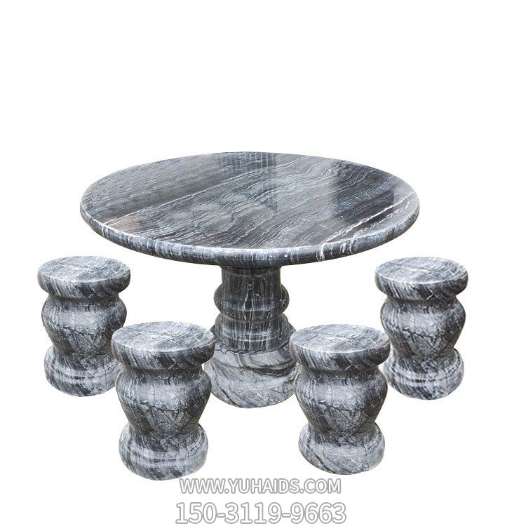 家用院子摆放天然大理石花岗岩雕刻圆形石桌石凳博鱼网页版
