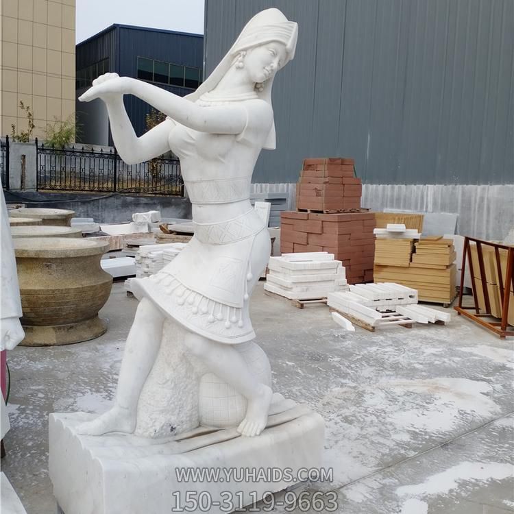 汉白玉石雕少数民族女孩博鱼网页版