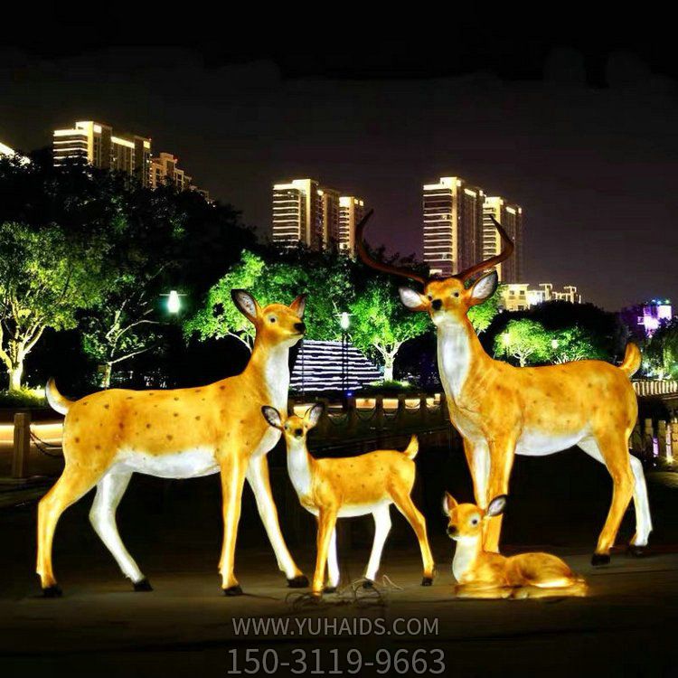 户外公园玻璃钢亮化照明鹿博鱼网页版