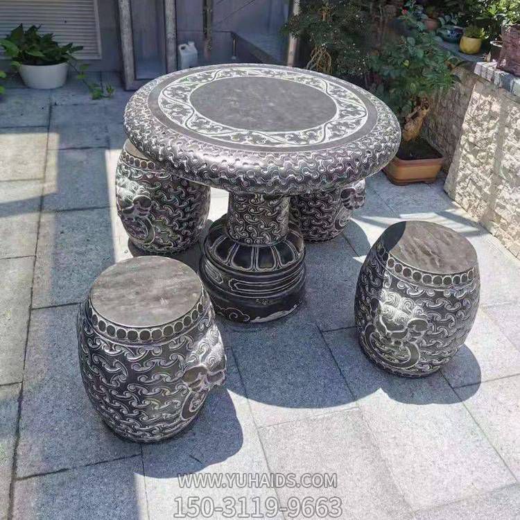 庭院大理石石雕户外休闲石桌石凳博鱼网页版