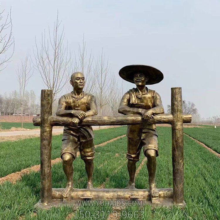 广场摆放玻璃钢仿铜农耕文化人物博鱼网页版