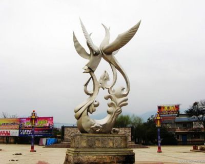 户外广场大型抽象铜雕凤凰博鱼网页版