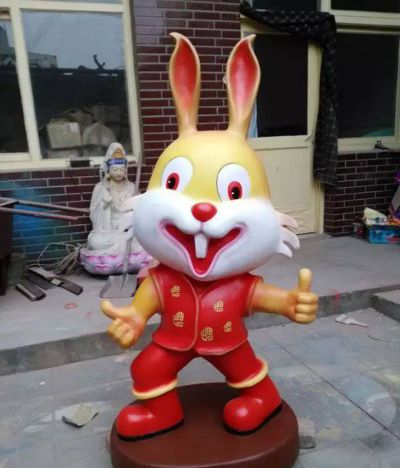 商超摆放生肖玻璃钢卡通兔子公仔博鱼网页版