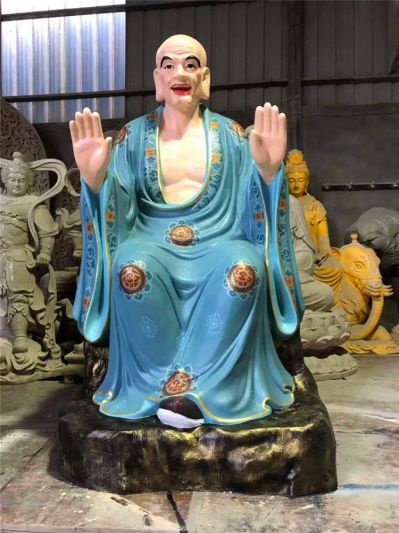 景区寺庙玻璃钢彩绘手张开的十八罗汉博鱼网页版