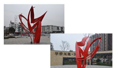 城市街道不锈钢喷漆烤漆抽象凤凰博鱼网页版