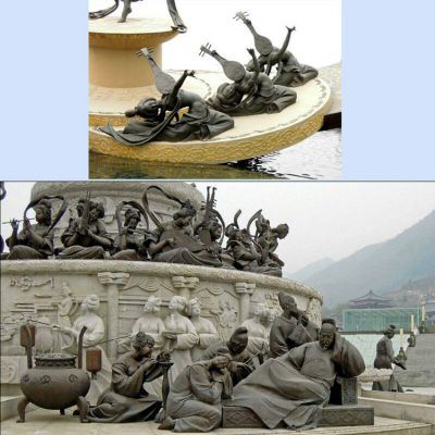 旅游景点摆放大型古代帝王听乐器主题人物博鱼网页版