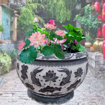 青石石雕户外景观花盆博鱼网页版