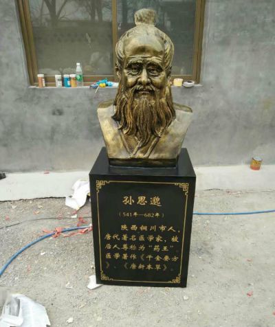 庭院景区古代名医孙思邈胸像铜雕