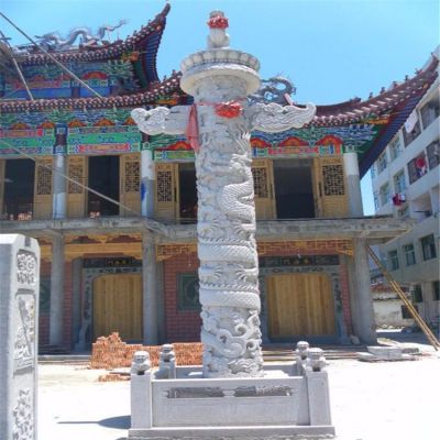 大理石石雕景区园林浮雕龙柱