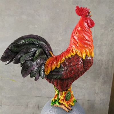彩绘玻璃钢园林公园大公鸡博鱼网页版