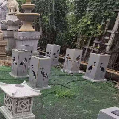 太阳能石灯庭院草坪装饰大理石落地灯笼