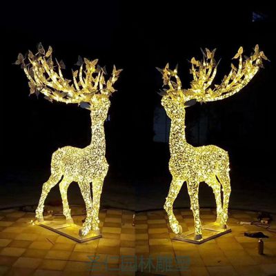 不锈钢镂空照明反光梅花鹿博鱼网页版