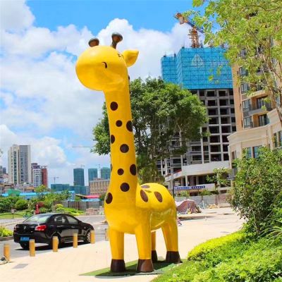 大型玻璃钢卡通长颈鹿城市广场户外景观博鱼网页版