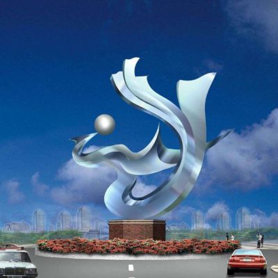 不锈钢户外抽象园林景观标志摆件