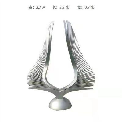小区不锈钢抽象翅膀艺术景观博鱼网页版