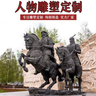 玻璃钢英雄骑马人物博鱼网页版大型广场古代蒙古将军马模型射箭铜雕