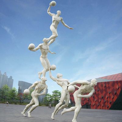 园林体育馆不锈钢抽象运动打球的人物景观博鱼网页版
