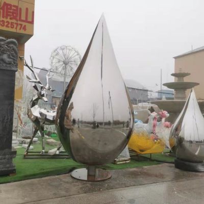 公园户外广场大型不锈钢镜面水滴博鱼网页版