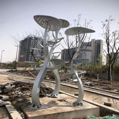 户外园林不锈钢抽象艺术植物景观博鱼网页版