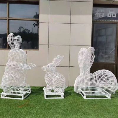 不锈钢镂空铁艺户外园林照明动物景观兔子