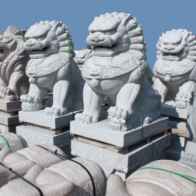 大理石砂石石雕户外园林大型门口镇宅辟邪狮子博鱼网页版