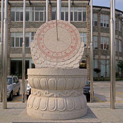 学校创意大理石石雕圆柱上的日晷博鱼网页版