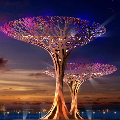 户外大型不锈钢镂空树蘑菇博鱼网页版